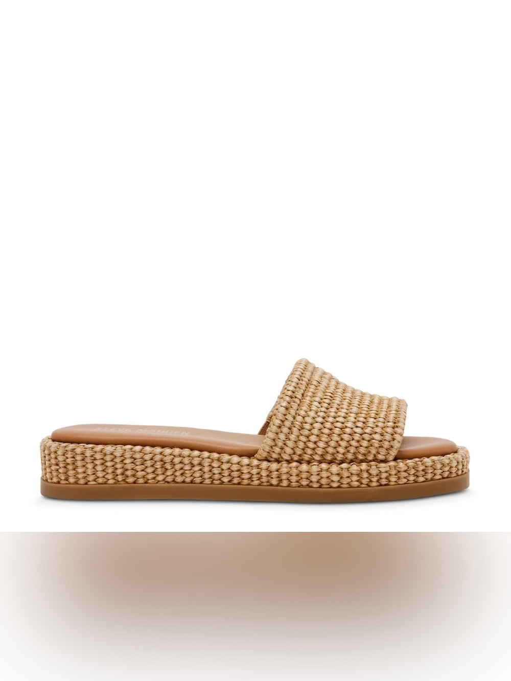 Steve Madden Woven Slide Sandals in Tan